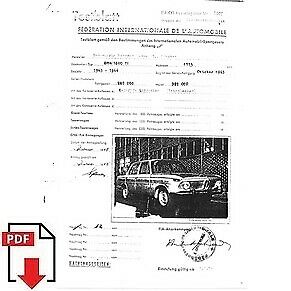 1966 BMW 1800 TI FIA homologation form PDF download